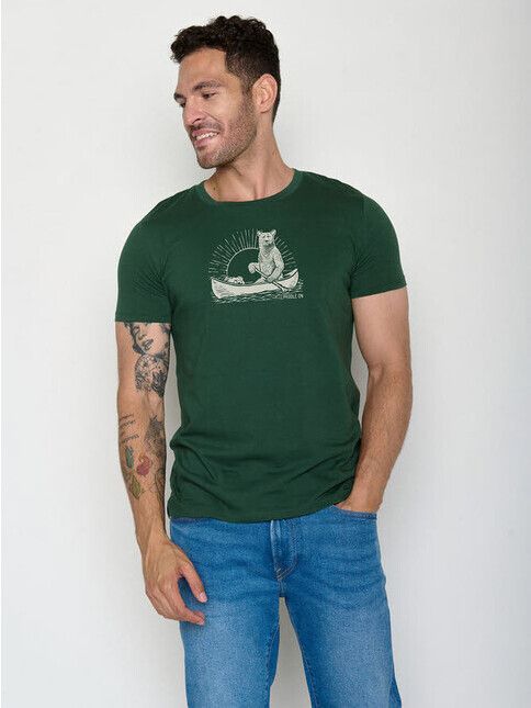 GreenBomb T-Shirt Bear Canoe Guide bottle green