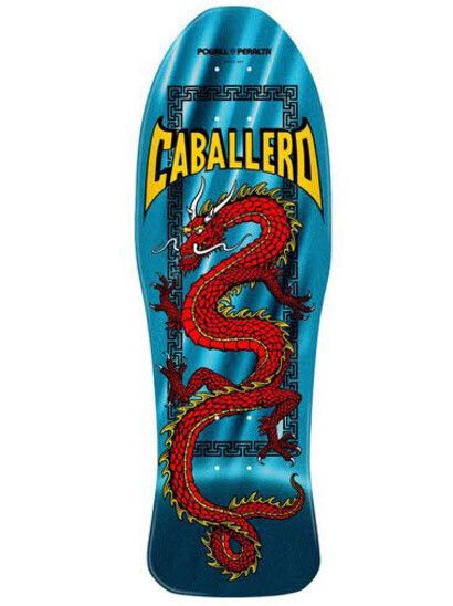 Powell-Peralta Skateboard Decks Caballero Chinese Dragon-aqua foil