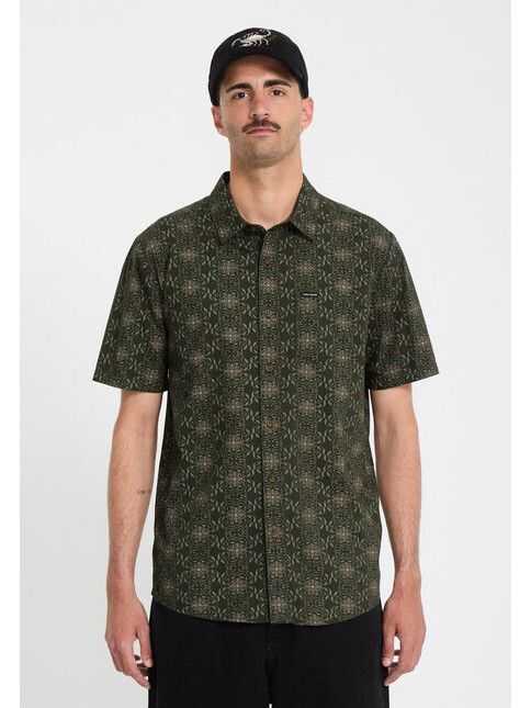 Volcom Hemd Scaler Stone Woven in Squadron Green