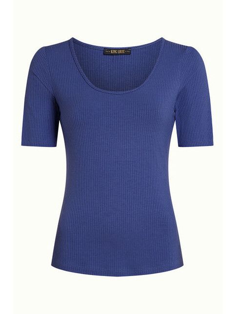 King Louie T-Shirt Carice Top Uni Rib amparo blue