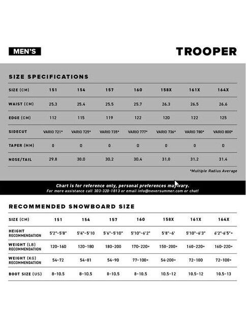 Never Summer Snowboard Trooper X  All-Mountain 2027