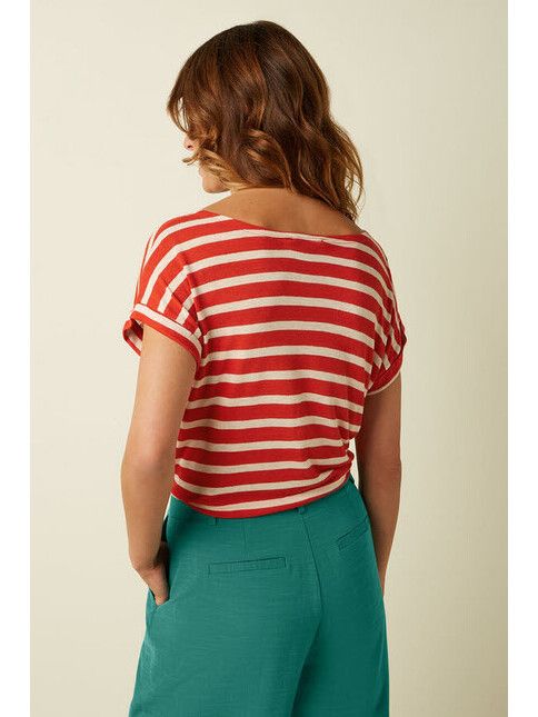 King Louie T-Shirt Aria Knot Shirt Marsy Linen Stripe sun o