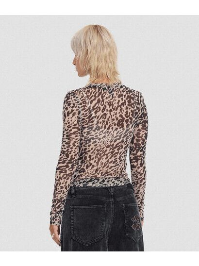 Volcom Longsleeve Tigardi Mesh Top  Animal Print