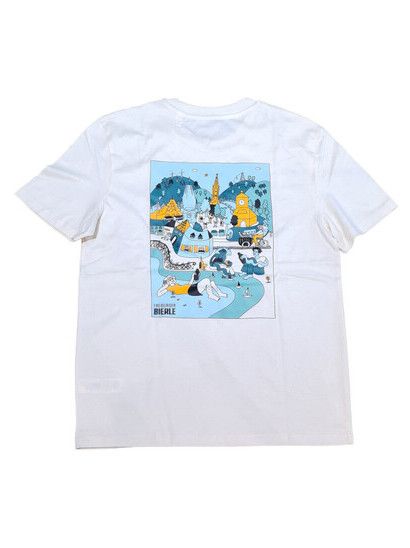 Freiburger Bierle T-Shirt Illustration in white