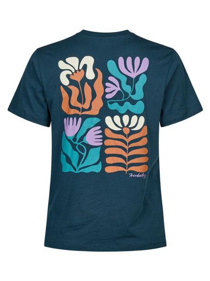 iriedaily T-Shirt Square Flowers in dark orion