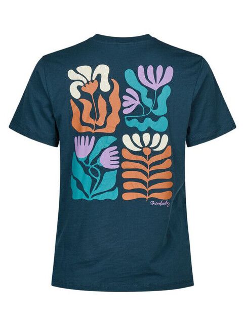 iriedaily T-Shirt Square Flowers in dark orion