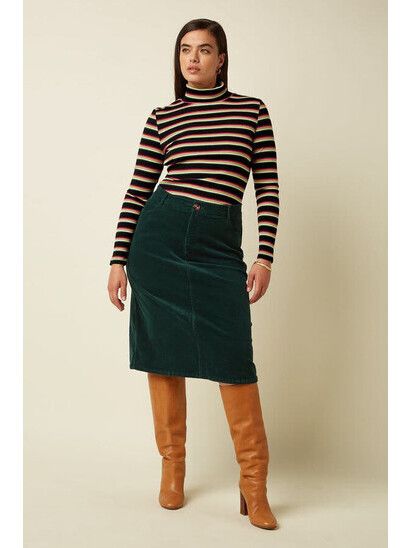 King Louie Longsleeve Rollneck Top Lottie Stripe Imperial Purp