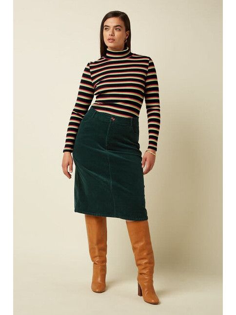 King Louie Longsleeve Rollneck Top Lottie Stripe Imperial Purp