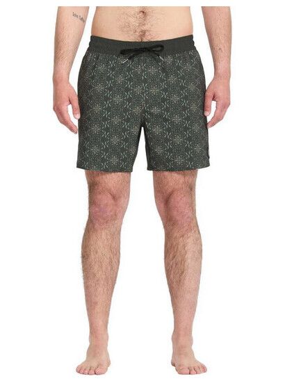 Volcom Boardshort Lido Print Trunk 16" in Squadron Green