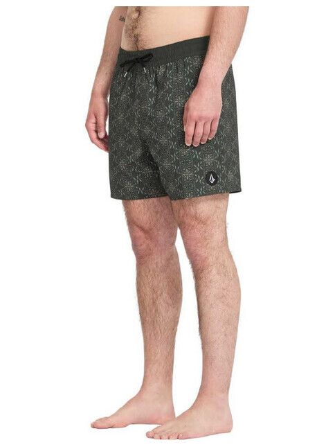 Volcom Boardshort Lido Print Trunk 16" in Squadron Green