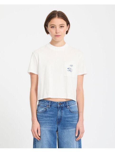 Volcom T-Shirt Pocket Dial vintage white