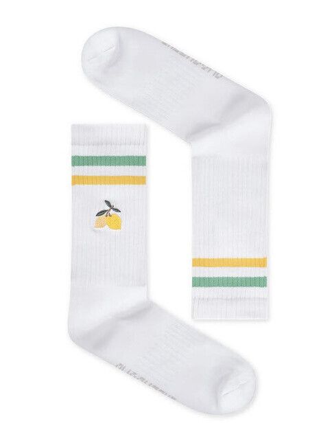 GreenBomb Socken Lemon Tennis in white