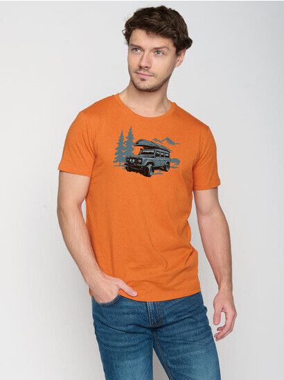 GreenBomb T-Shirt Nature Getaway black heather orange