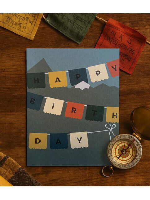 Roadtyping Postkarte Gebetsfahnen Geburtstag