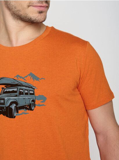 GreenBomb T-Shirt Nature Getaway black heather orange