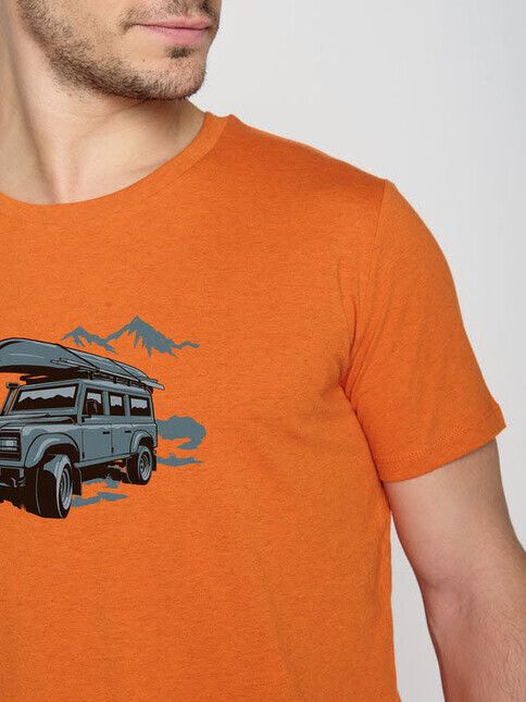 GreenBomb T-Shirt Nature Getaway black heather orange