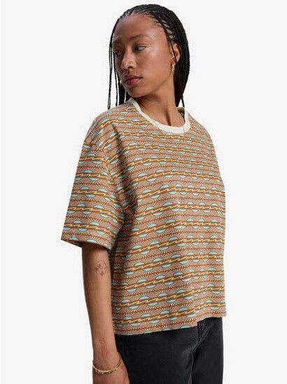 Quiksilver Women T-Shirt Boyfriend Crop bone horizones