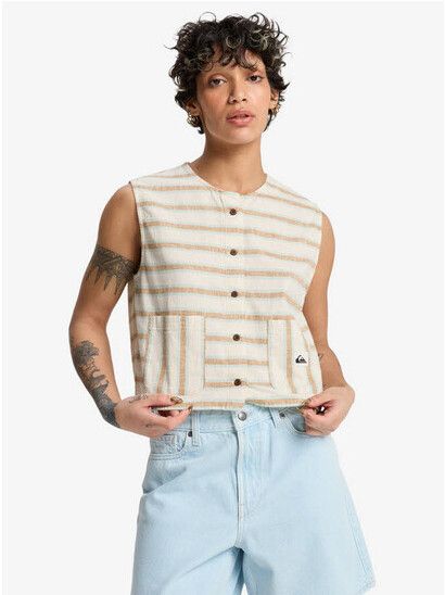 Quiksilver Women Top Lomas bone white stripe
