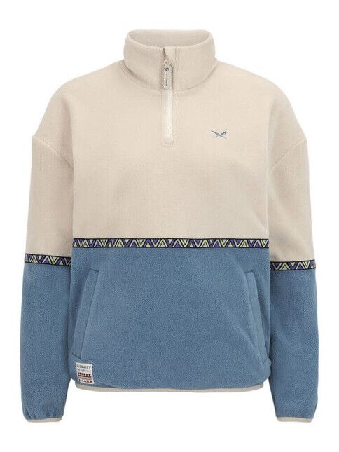 iriedaily Sweater Holina Fleece Troyer greyblue