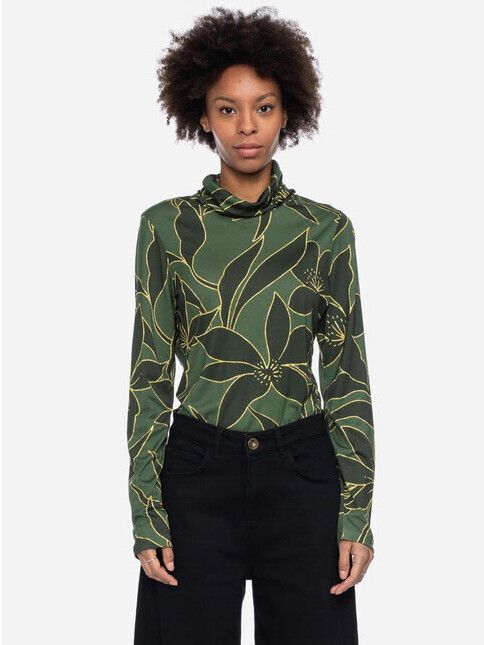 ATO Berlin Longsleeve Rollkragen Longsleeve mit floral Muster