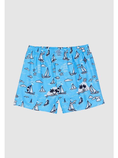 Cleptomanicx Boxershort Boats port blue