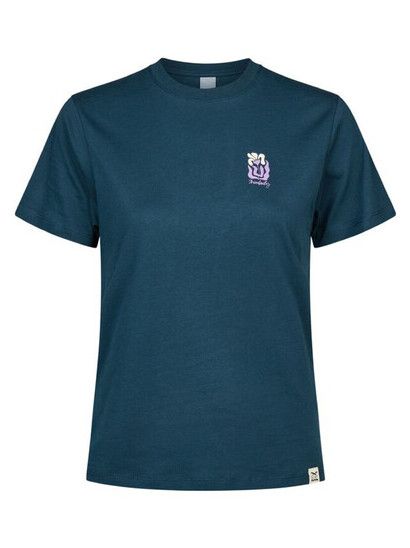 iriedaily T-Shirt Square Flowers in dark orion
