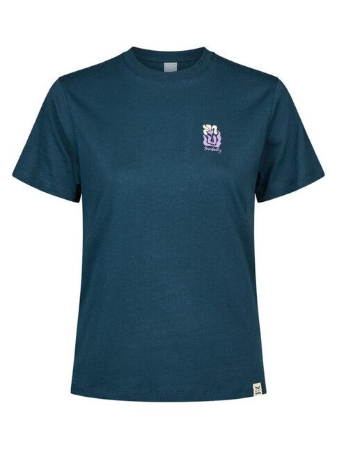 iriedaily T-Shirt Square Flowers in dark orion