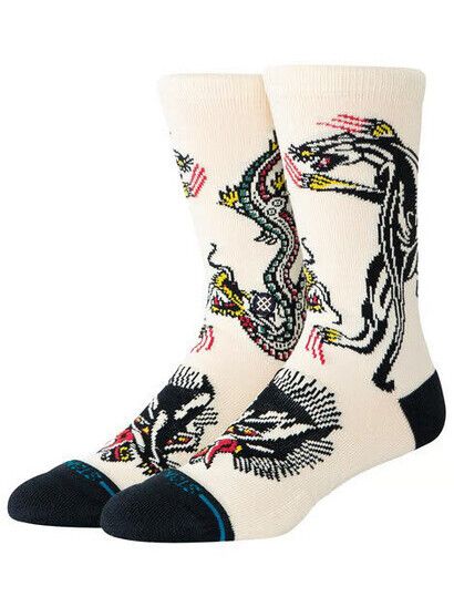Stance Socken Battle Crew Socks - Cream