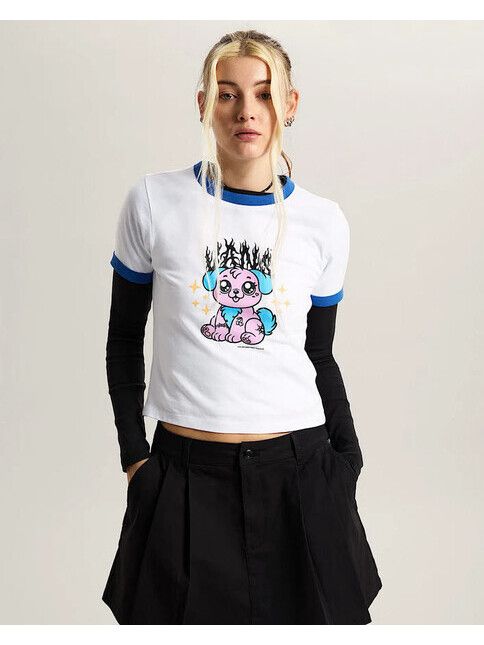 Vans T-Shirt Puppy Ringer in weiß