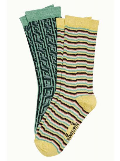 King Louie Socken Socks 2-Pack Combo hawaii green