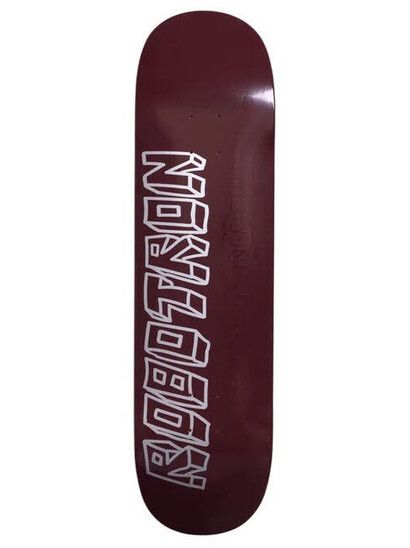 Robotron Skateboard Boring Graphic Brogundy  OG Square 8.7"