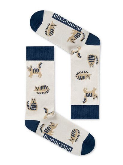 GreenBomb Socken Cats creme white