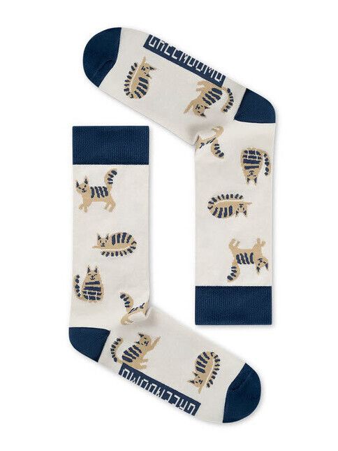 GreenBomb Socken Cats creme white
