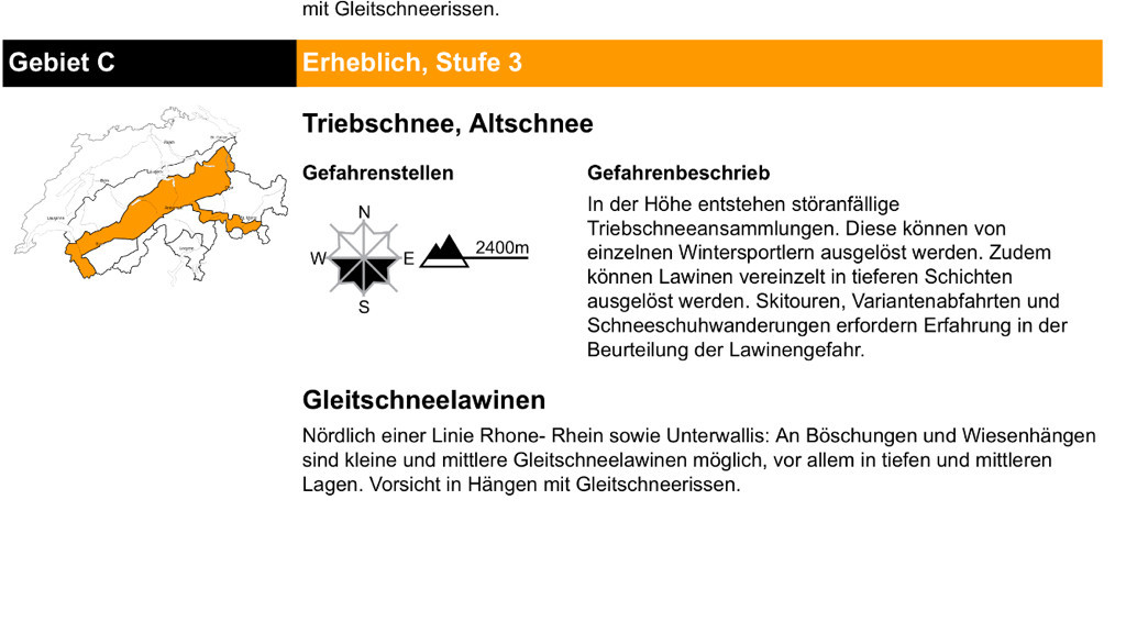 Schneeprognose für Lawinengefahr
