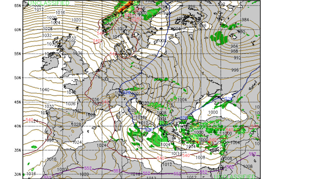 Wetterlage in Europa