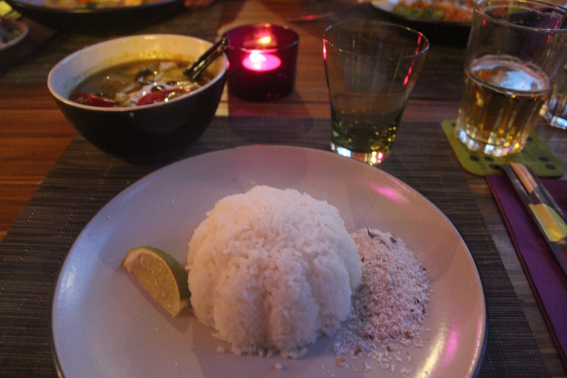 Grünes Curry im Restaurant „Nooba“ an der Talstation Laax... Achtung: lecker aber scharf! ;)